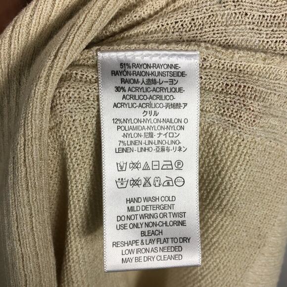 FREE PEOPLE Criss-Cross Front Knit Tunic Sweater XS Cream Knit - Picture 7 of 7
